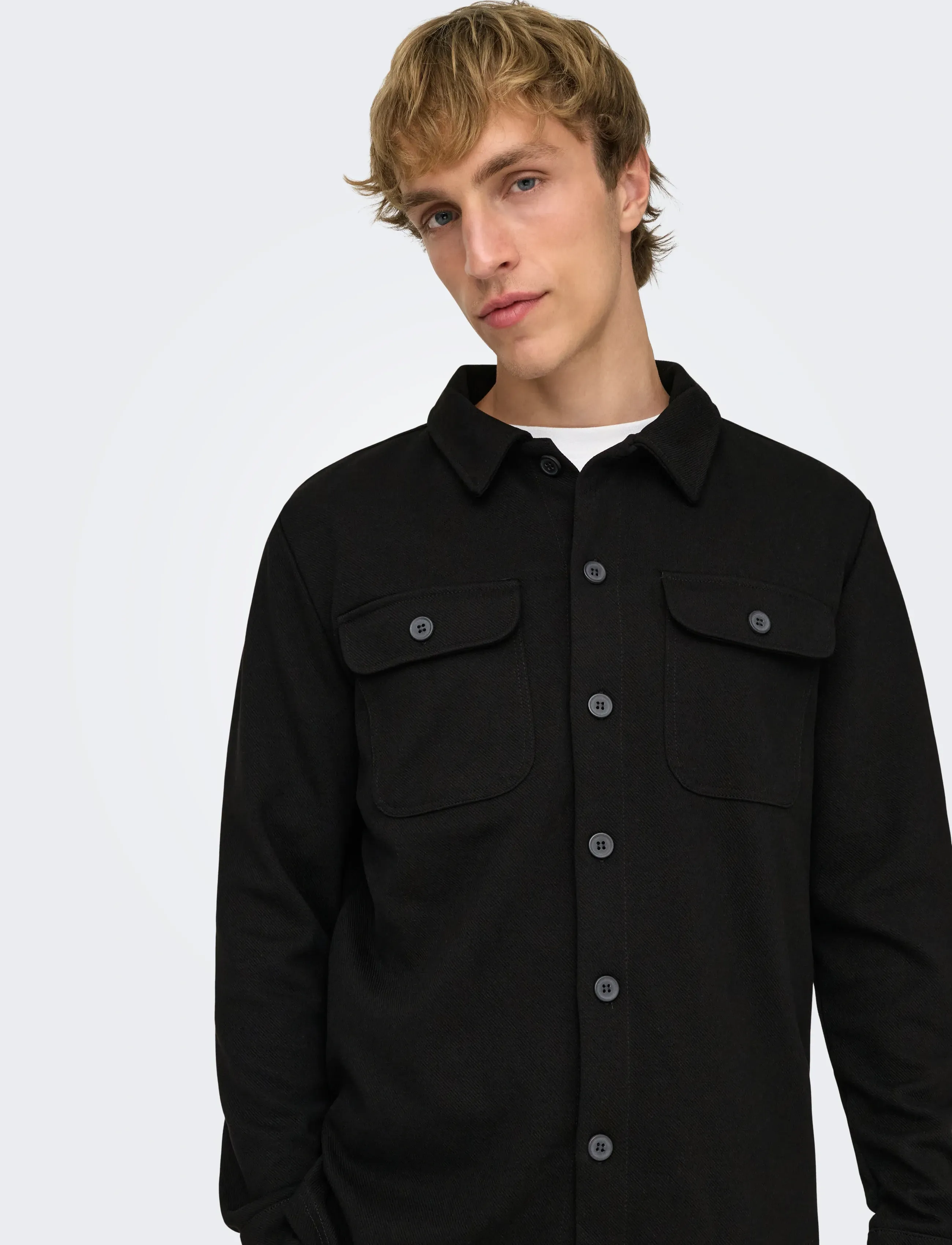 ONLY & SONS - ONSNEWKODYL OVERSHIRT SWEAT NOOS - laveste priser - black - 5