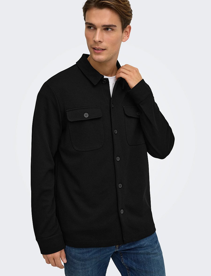 ONLY & SONS - ONSNEWKODYL OVERSHIRT SWEAT NOOS - kollektioner - black - 5