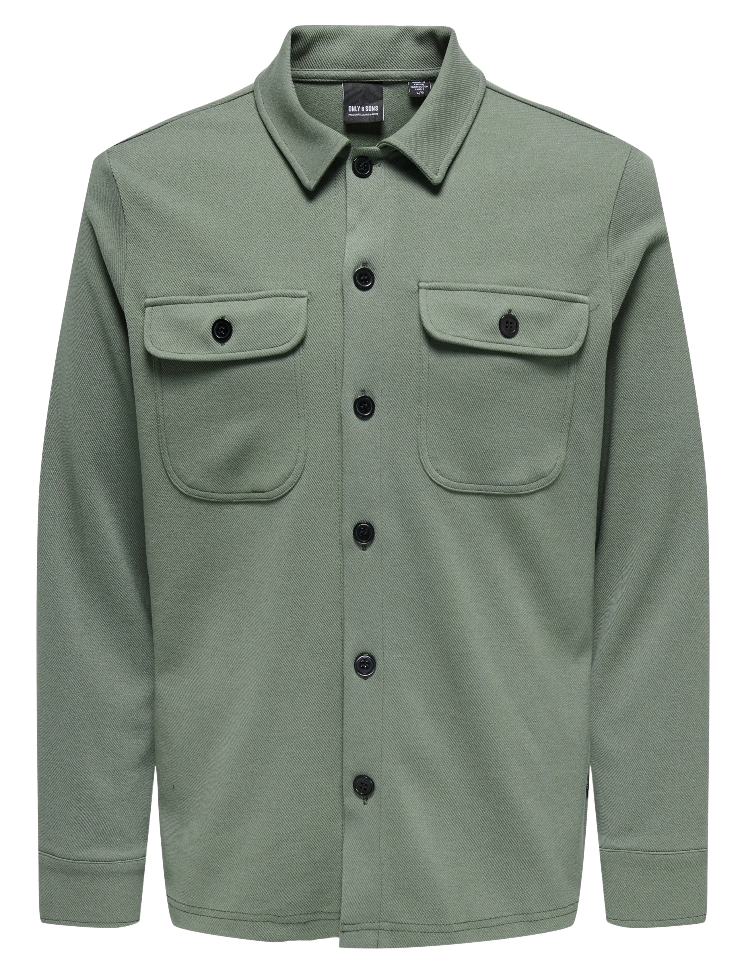 ONLY & SONS ONSNEWKODYL OVERSHIRT SWEAT NOOS - Tøj - CASTOR GRAY / khaki/green