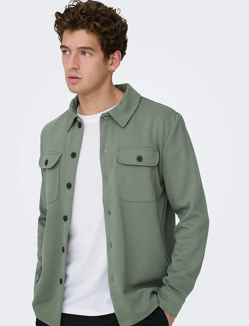 ONLY & SONS - ONSNEWKODYL OVERSHIRT SWEAT NOOS - kollektionen - castor gray - 0