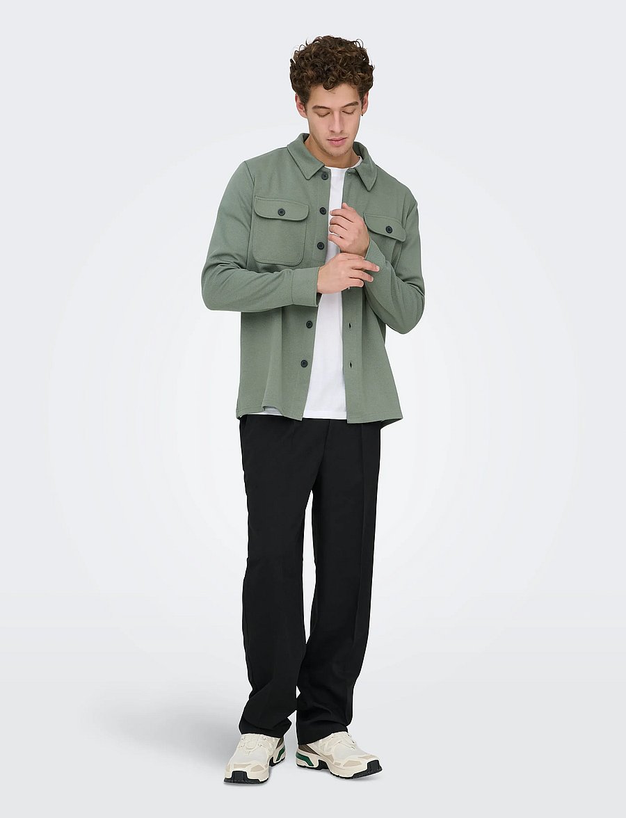 ONLY & SONS - ONSNEWKODYL OVERSHIRT SWEAT NOOS - Überhemden - castor gray - 4