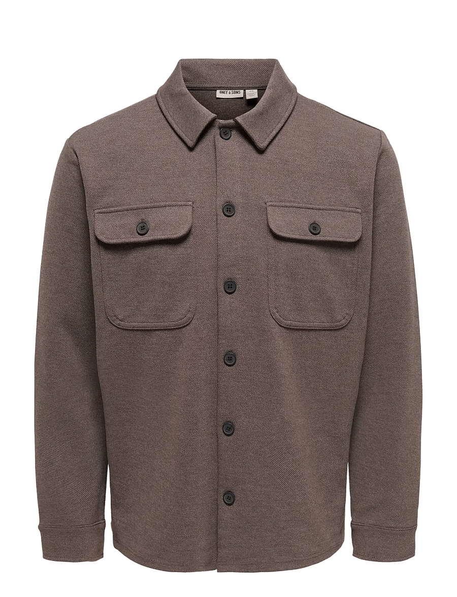 ONLY & SONS - ONSNEWKODYL OVERSHIRT SWEAT NOOS - Überhemden - coffee bean - 0