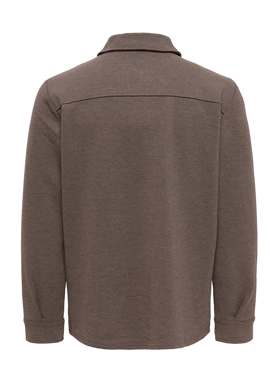 ONLY & SONS - ONSNEWKODYL OVERSHIRT SWEAT NOOS - Überhemden - coffee bean - 1