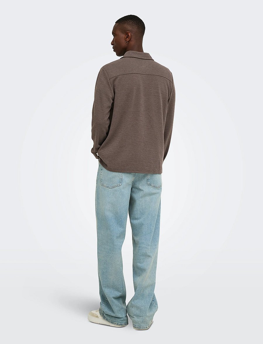 ONLY & SONS - ONSNEWKODYL OVERSHIRT SWEAT NOOS - Überhemden - coffee bean - 3