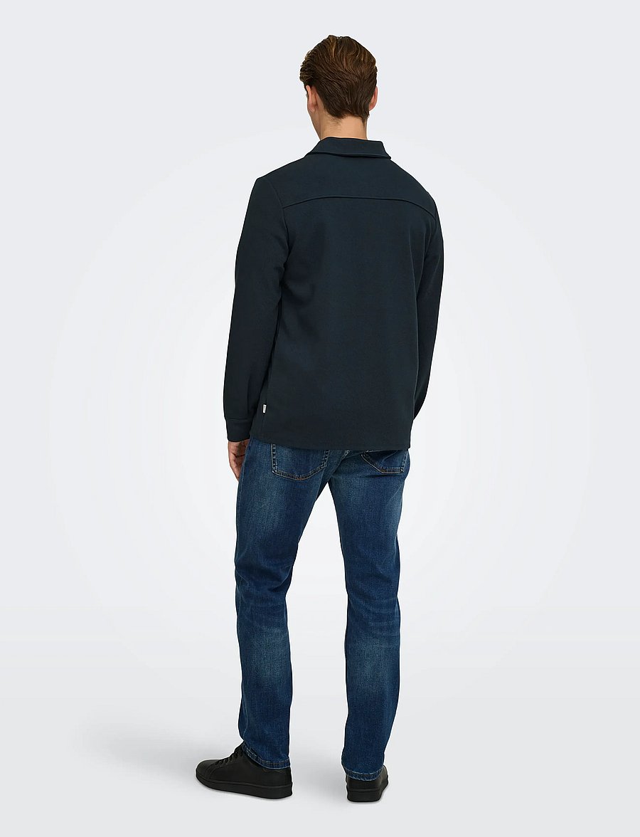 ONLY & SONS - ONSNEWKODYL OVERSHIRT SWEAT NOOS - Überhemden - dark navy - 3