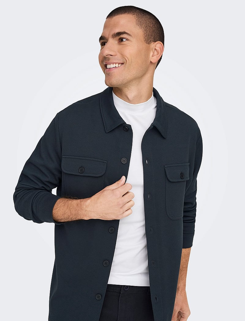 ONLY & SONS - ONSNEWKODYL OVERSHIRT SWEAT - kollektionen - dark navy - 5