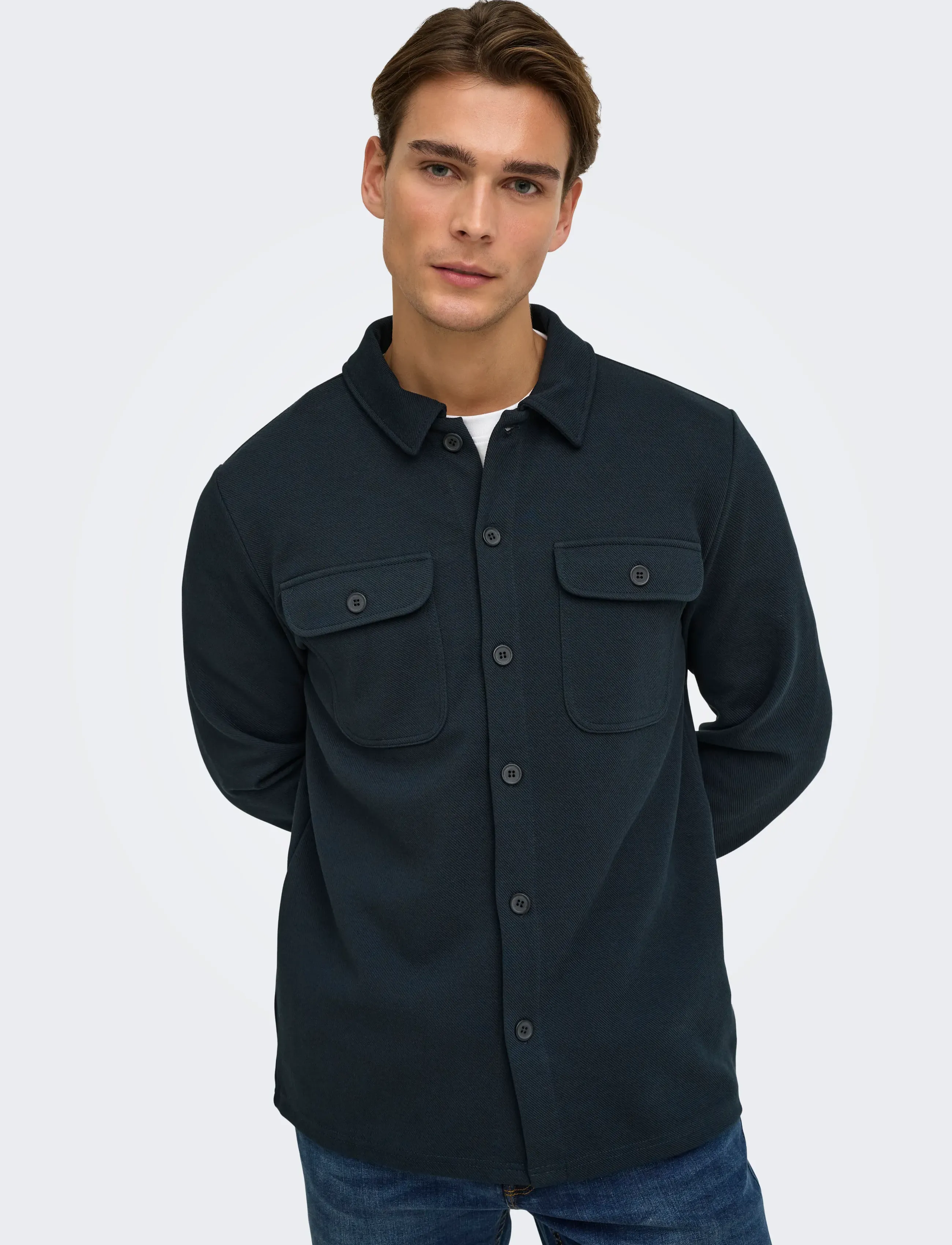 ONLY & SONS - ONSNEWKODYL OVERSHIRT SWEAT NOOS - Überhemden - dark navy - 5