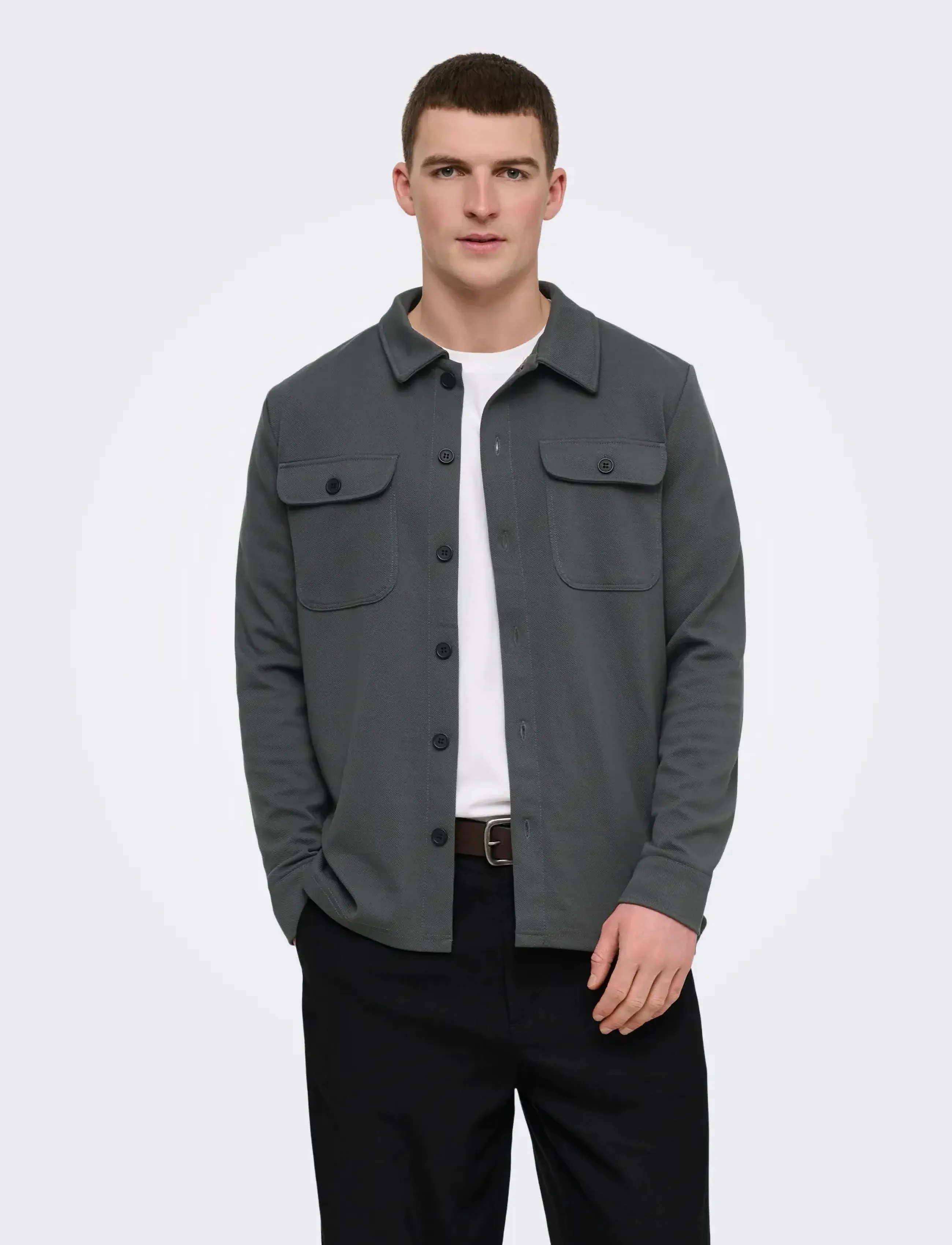 ONLY & SONS Onsnewkodyl Overshirt Sweat Noos, XS, Grey, Overdele > Overtrøjer, Herre