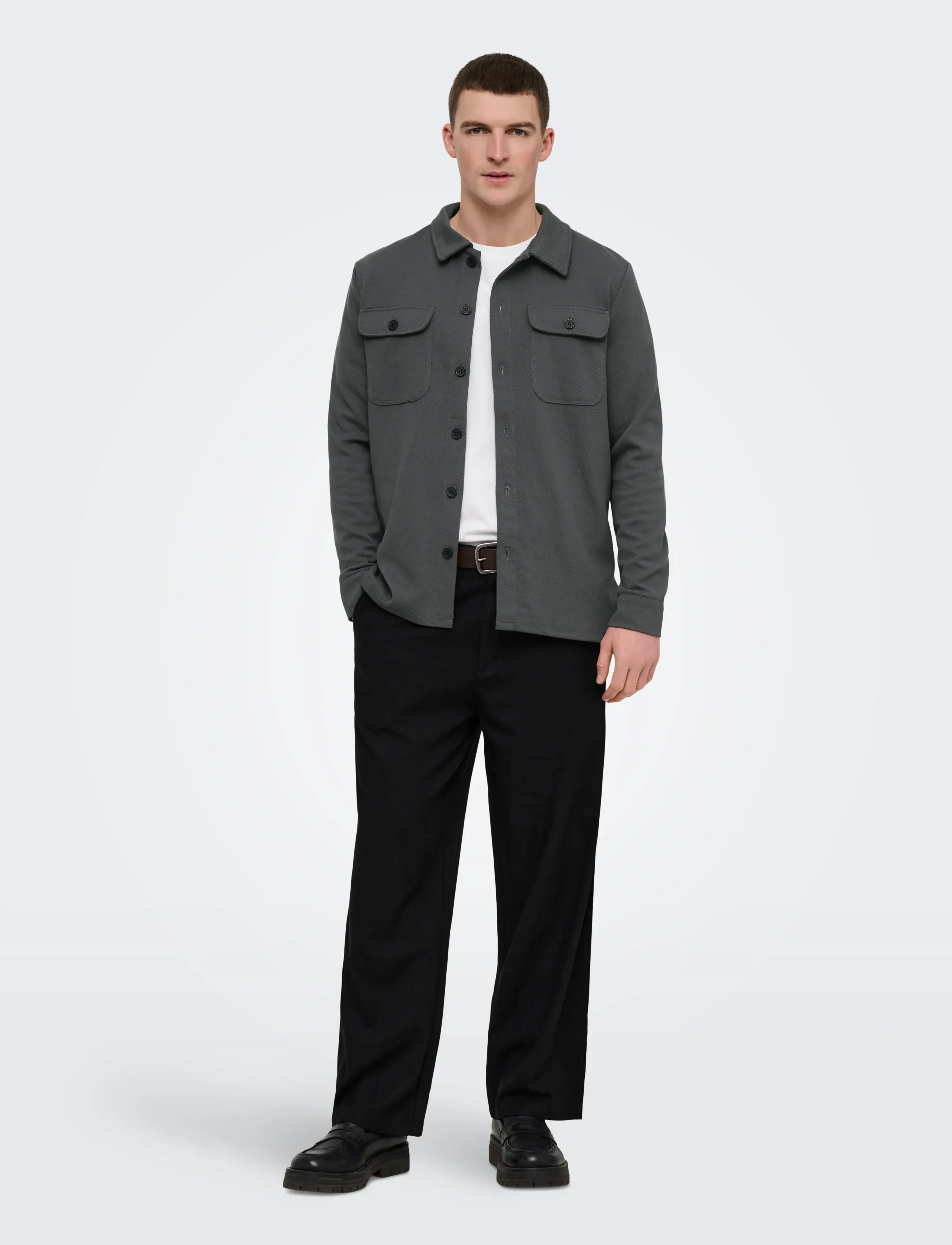 ONLY & SONS - ONSNEWKODYL OVERSHIRT SWEAT NOOS - collections - grey pinstripe - 4