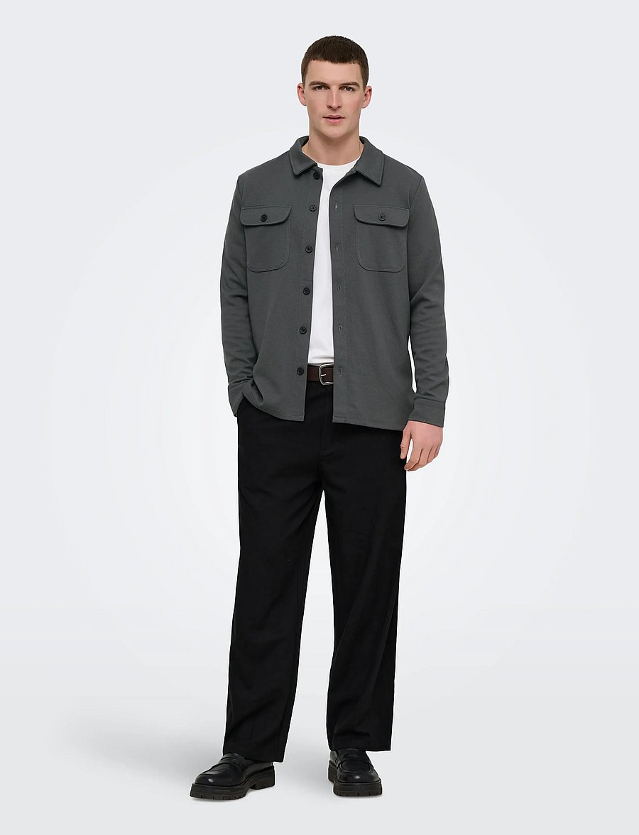 ONLY & SONS - ONSNEWKODYL OVERSHIRT SWEAT NOOS - kollektionen - grey pinstripe - 4