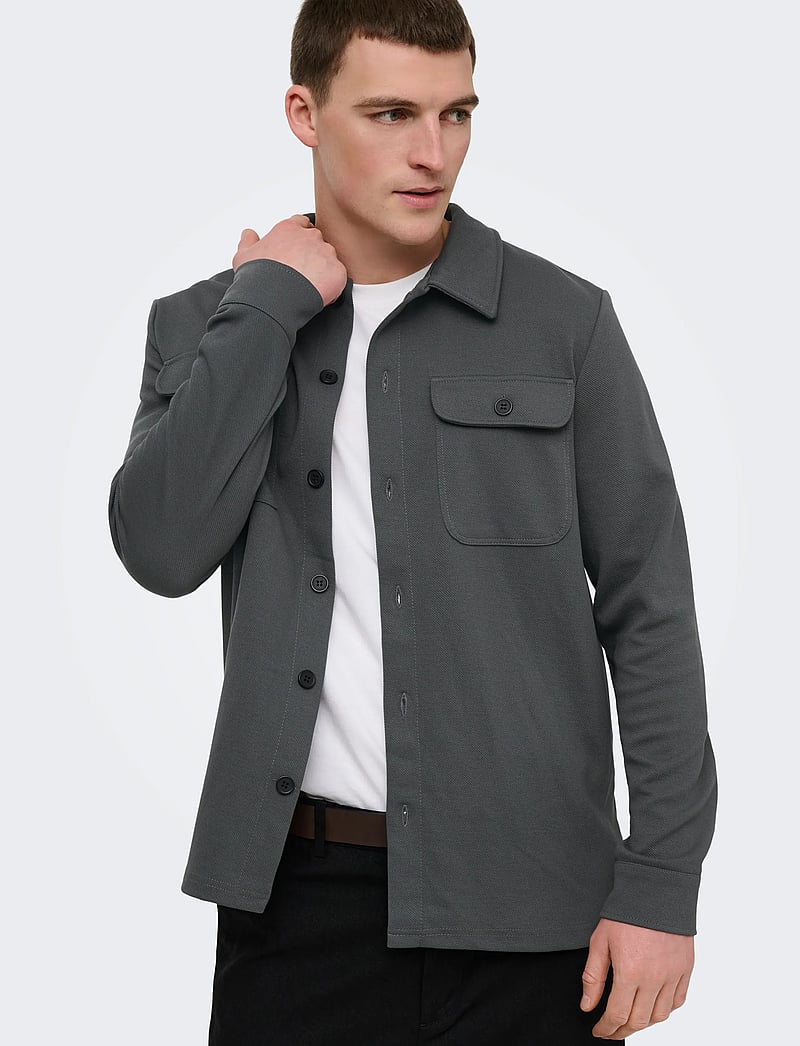 ONLY & SONS - ONSNEWKODYL OVERSHIRT SWEAT NOOS - kollektionen - grey pinstripe - 5