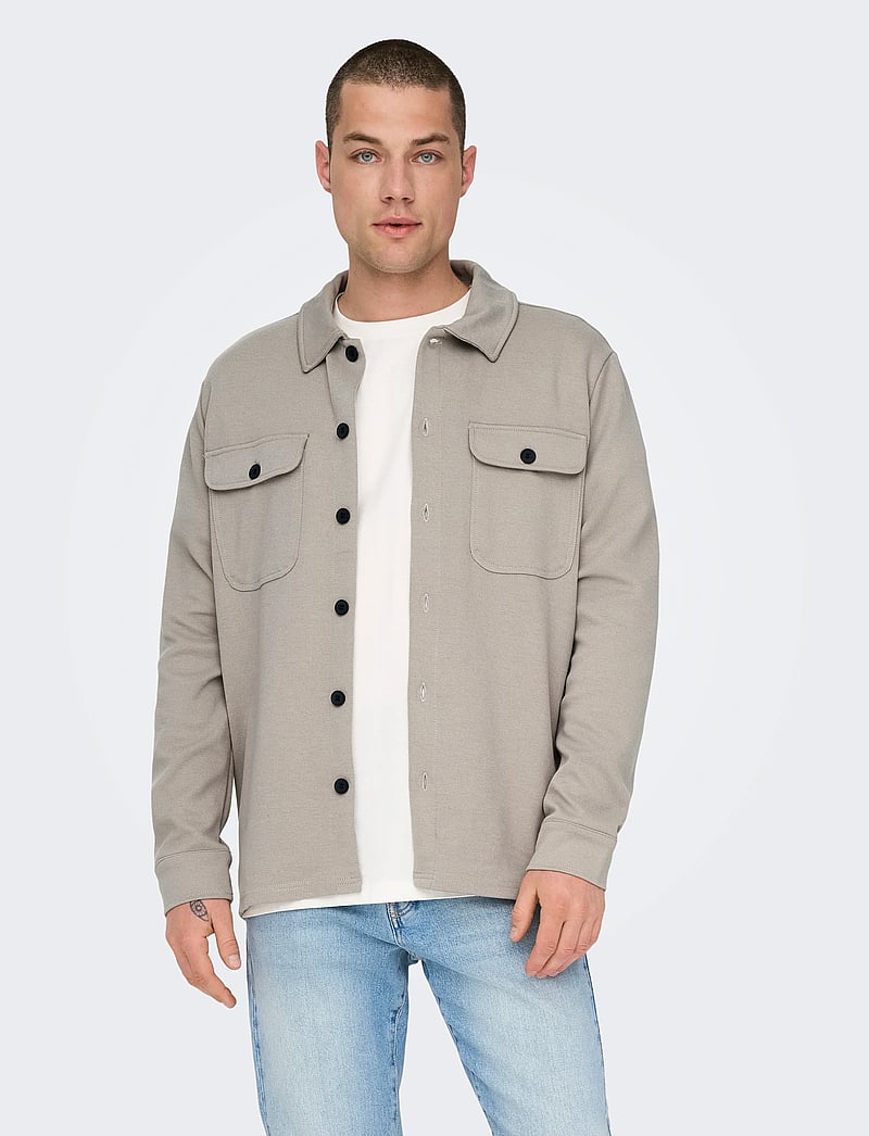 ONLY & SONS - ONSNEWKODYL OVERSHIRT SWEAT NOOS - kollektionen - vintage khaki - 0