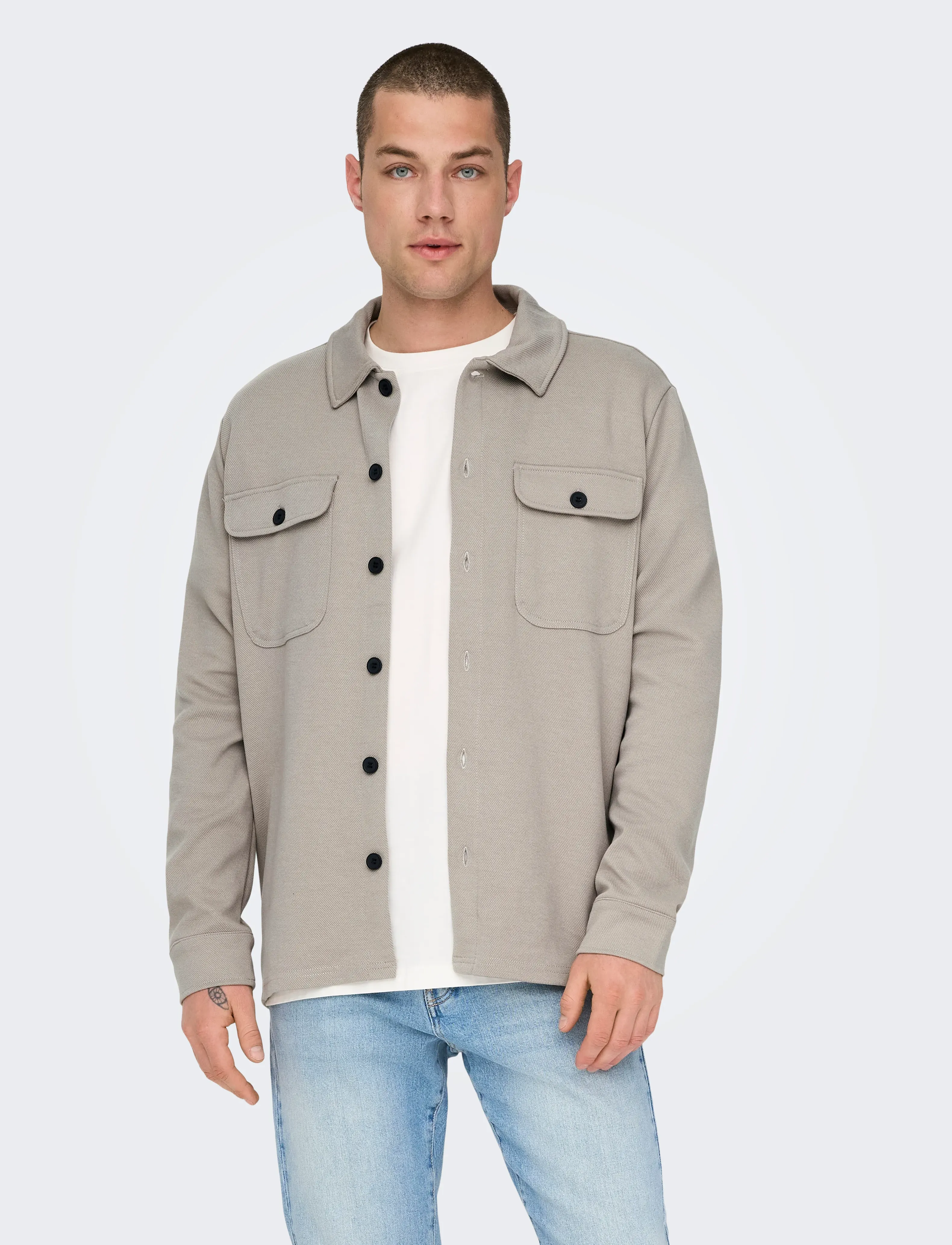 ONLY & SONS - ONSNEWKODYL OVERSHIRT SWEAT NOOS - kollektioner - vintage khaki - 0