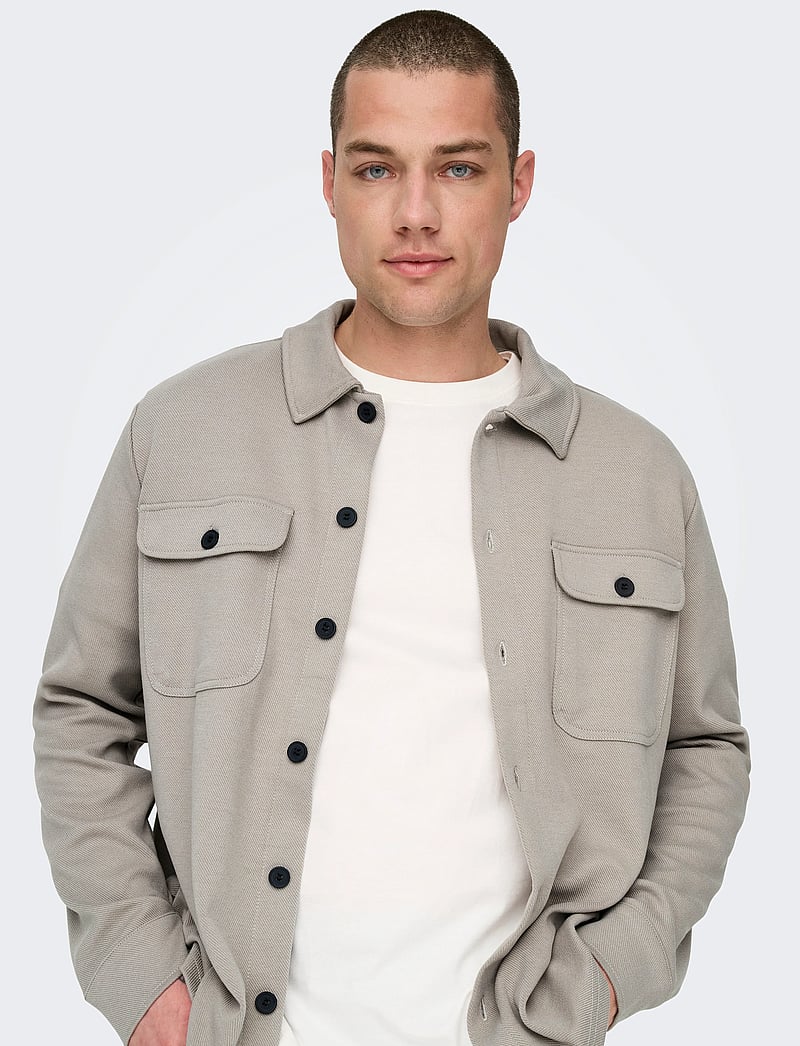 ONLY & SONS - ONSNEWKODYL OVERSHIRT SWEAT NOOS - kollektionen - vintage khaki - 5