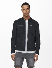 ONLY & SONS - ONSWILLOW FAKE SUEDE JACKET OTW NOOS - pavasarinės striukės - black - 5