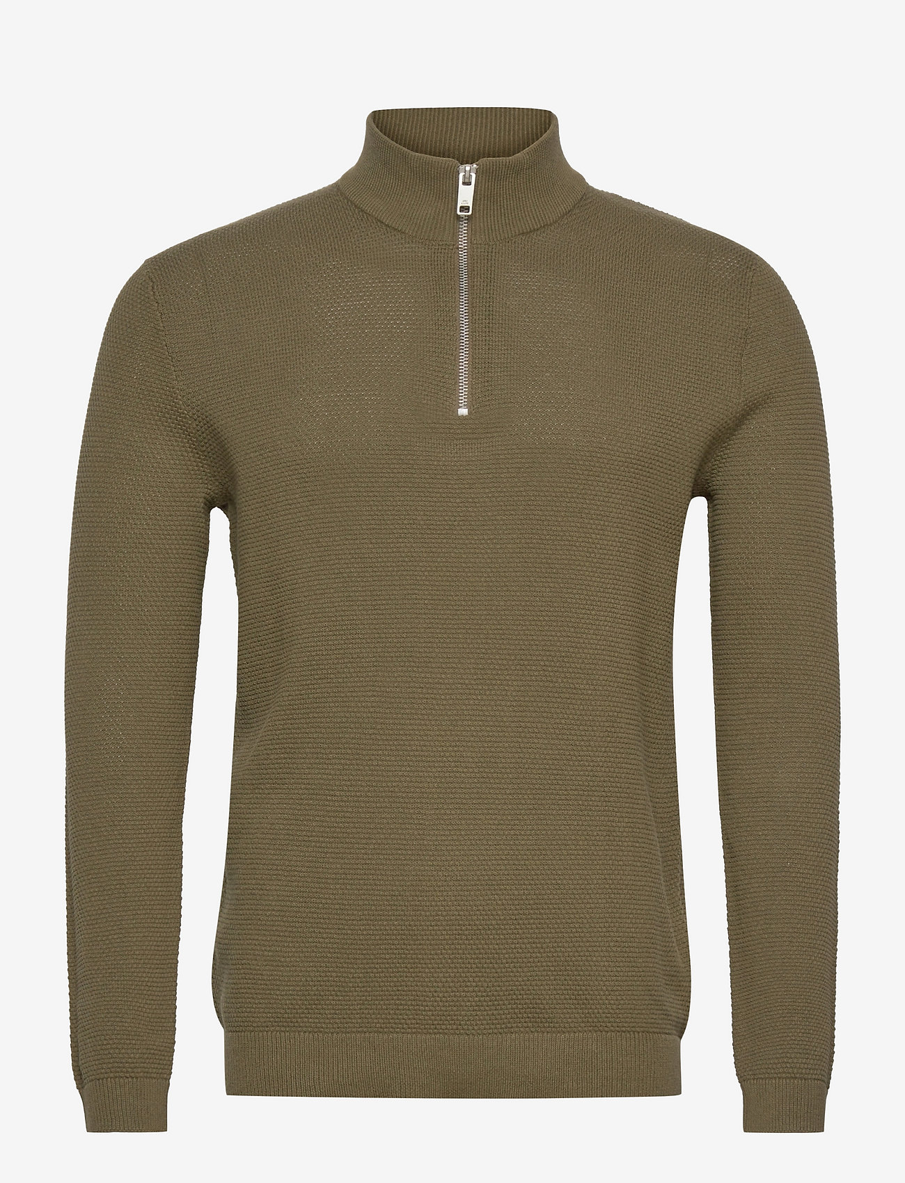 ONLY & SONS - ONSPANTER STRUC  ZIP KNIT - olive night - 0