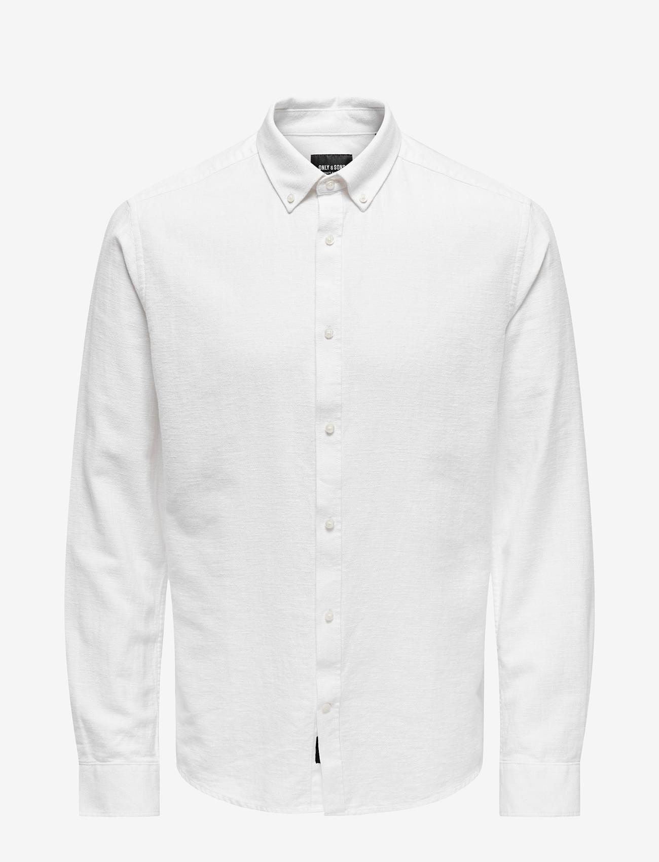 ONLY & SONS - ONSARLO LS HRB LINEN SHIRT - lowest prices - cloud dancer - 0