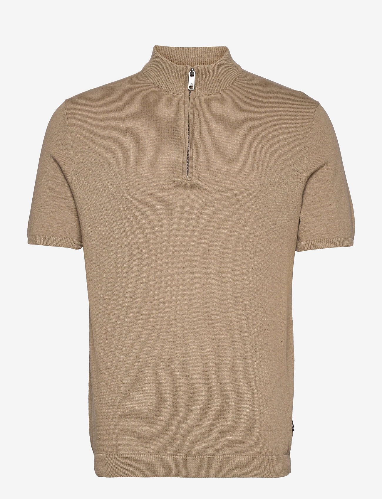 ONLY & SONS - ONSDON 12 SS HALF ZIP KNIT - chinchilla - 0