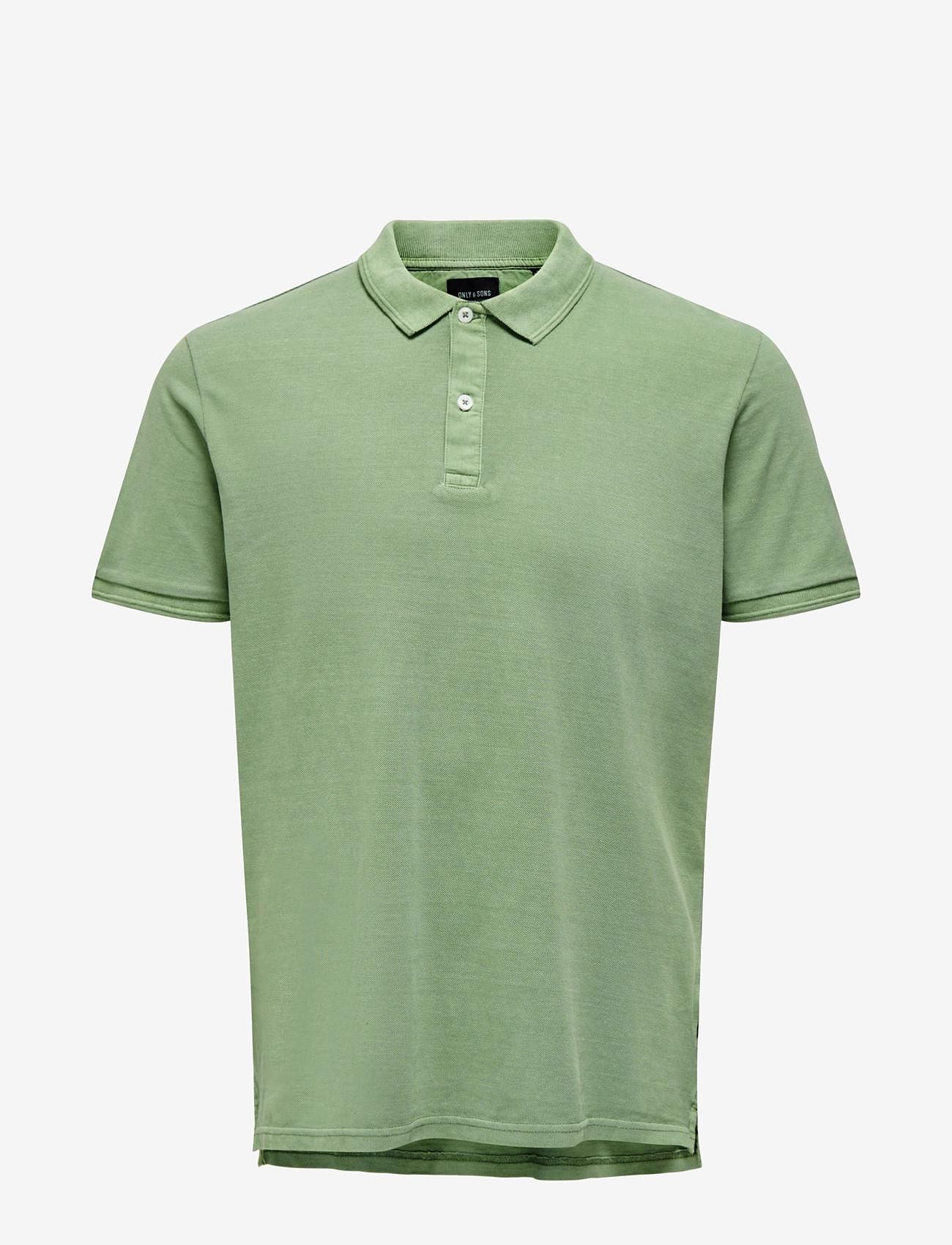 ONLY & SONS - ONSTRAVIS SLIM WASHED SS POLO NOOS - de laveste prisene - hedge green - 0
