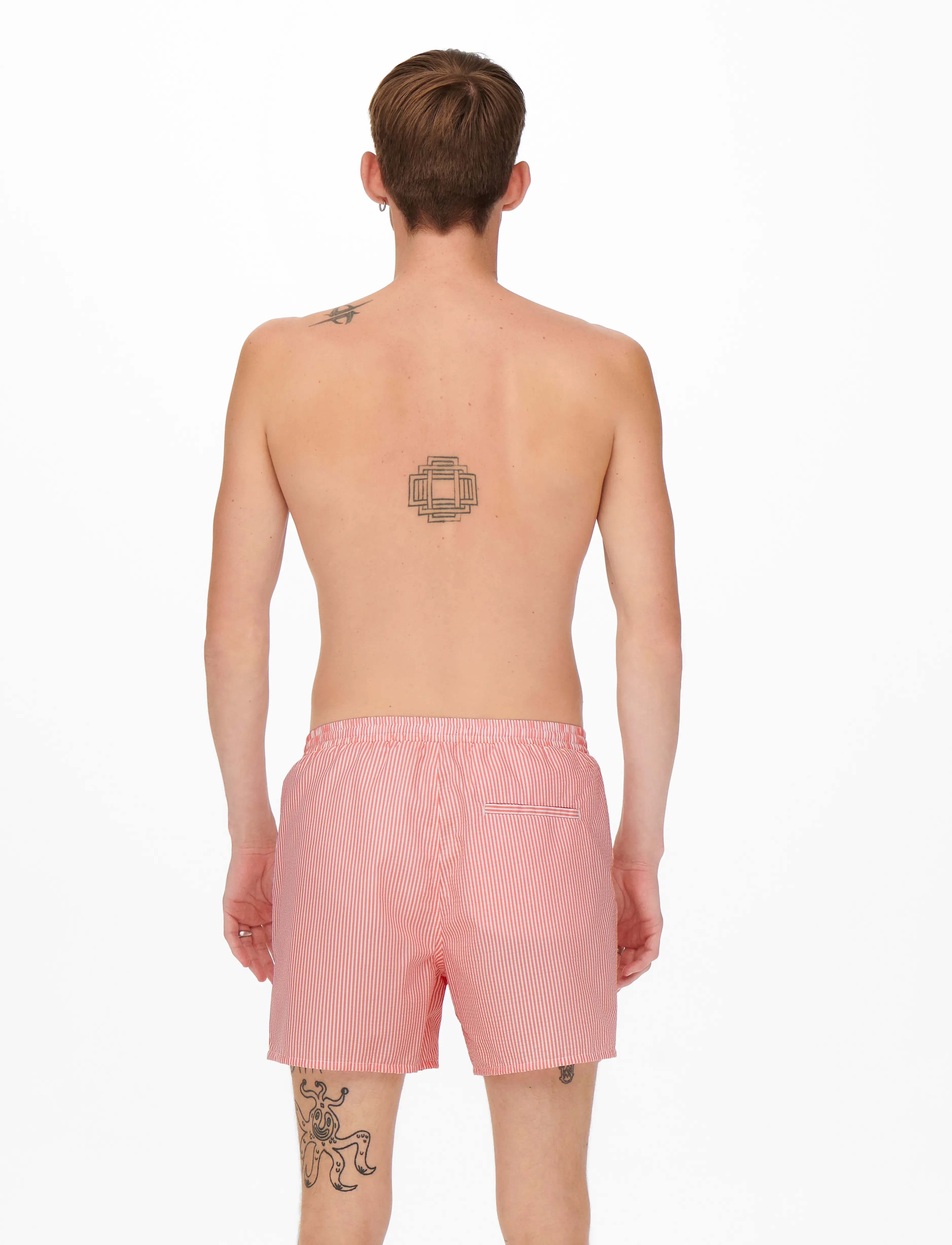 ONLY & SONS - ONSTED STRIPE SEERSUCKER SWIM NOOS - peldšorti - porcelain rose - 3