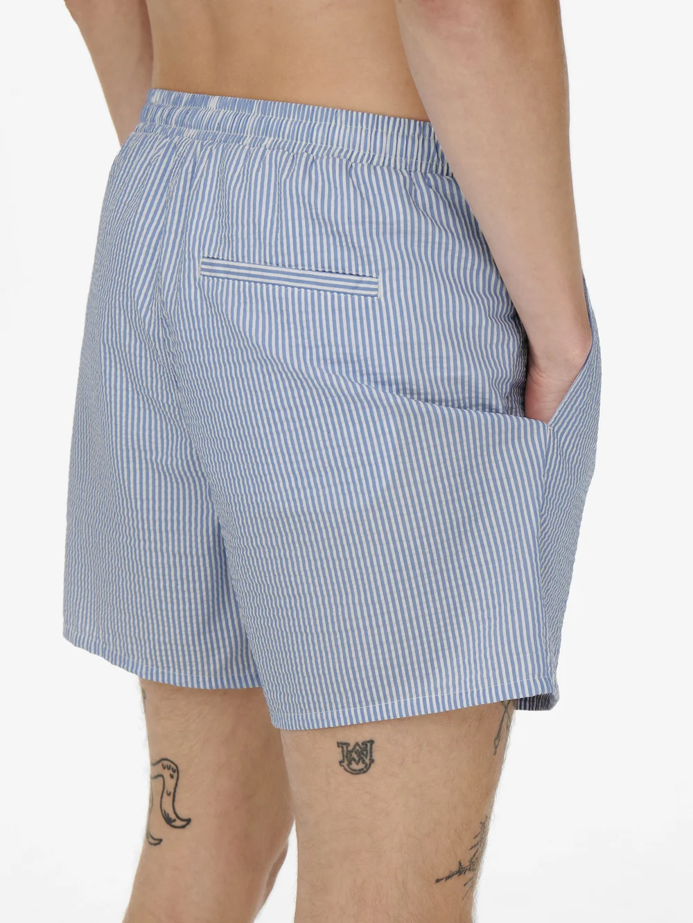 ONLY & SONS - ONSTED STRIPE SEERSUCKER SWIM NOOS - badshorts - quiet harbor - 3
