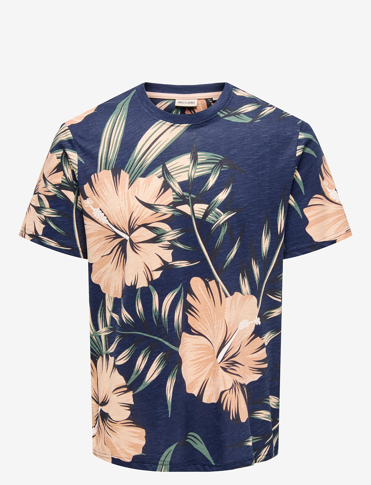 ONLY & SONS - ONSKLOP REG SS FLORAL TEE NOOS - kurzärmelig - navy blazer - 1