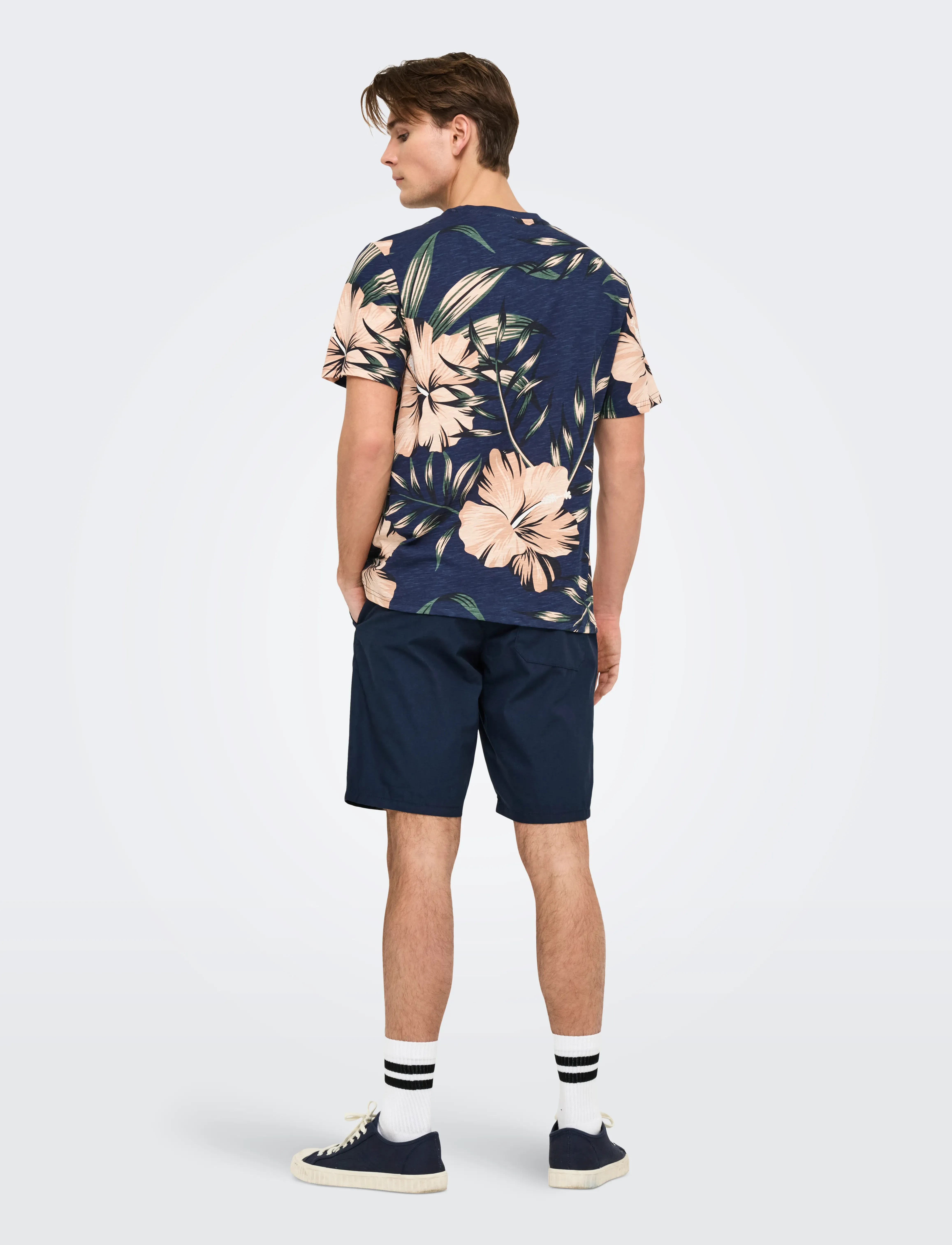 ONLY & SONS - ONSKLOP REG SS FLORAL TEE NOOS - stutterma bolir - navy blazer - 3