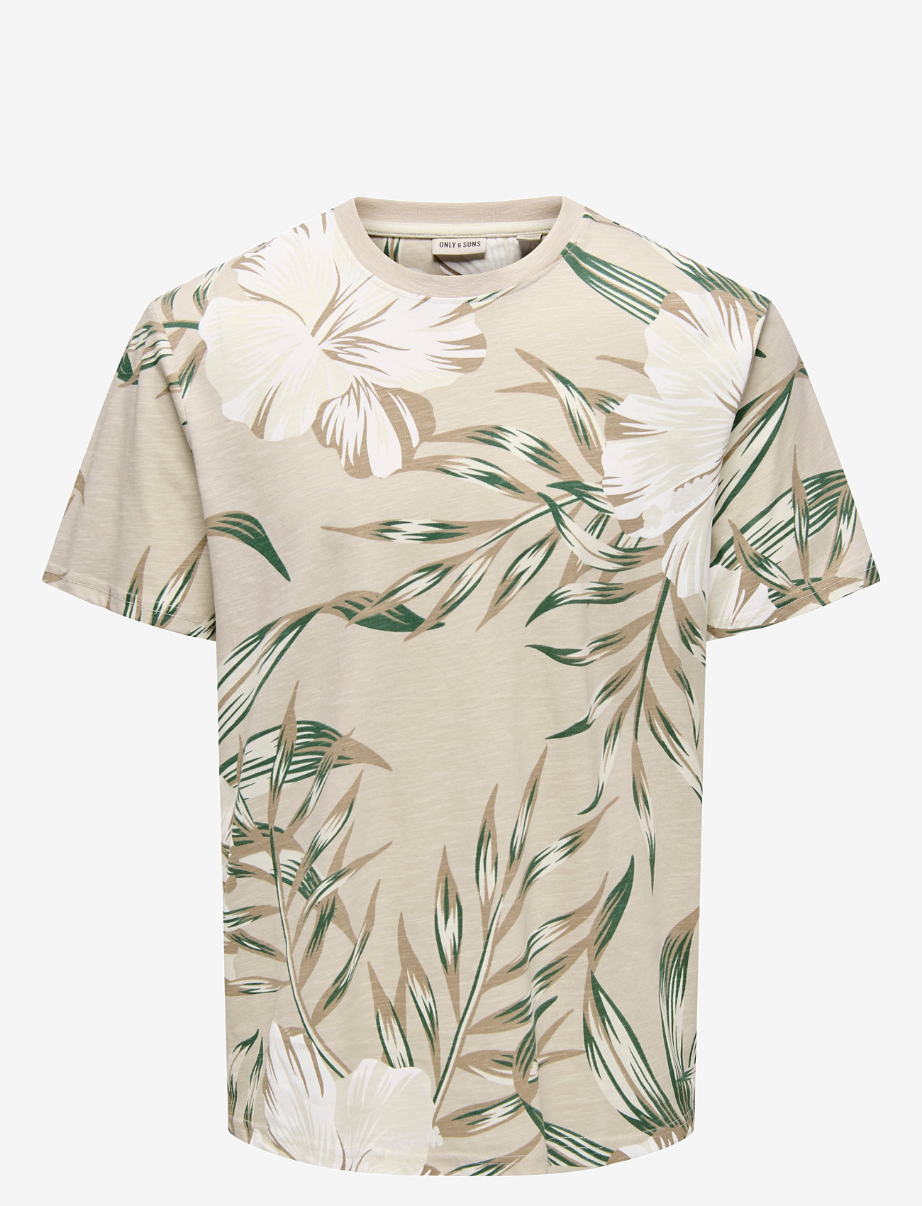 ONLY & SONS - ONSKLOP REG SS FLORAL TEE NOOS - short-sleeved t-shirts - silver lining - 1