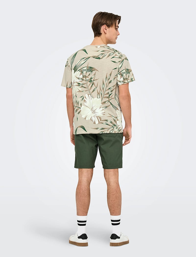 ONLY & SONS - ONSKLOP REG SS FLORAL TEE NOOS - short-sleeved t-shirts - silver lining - 3