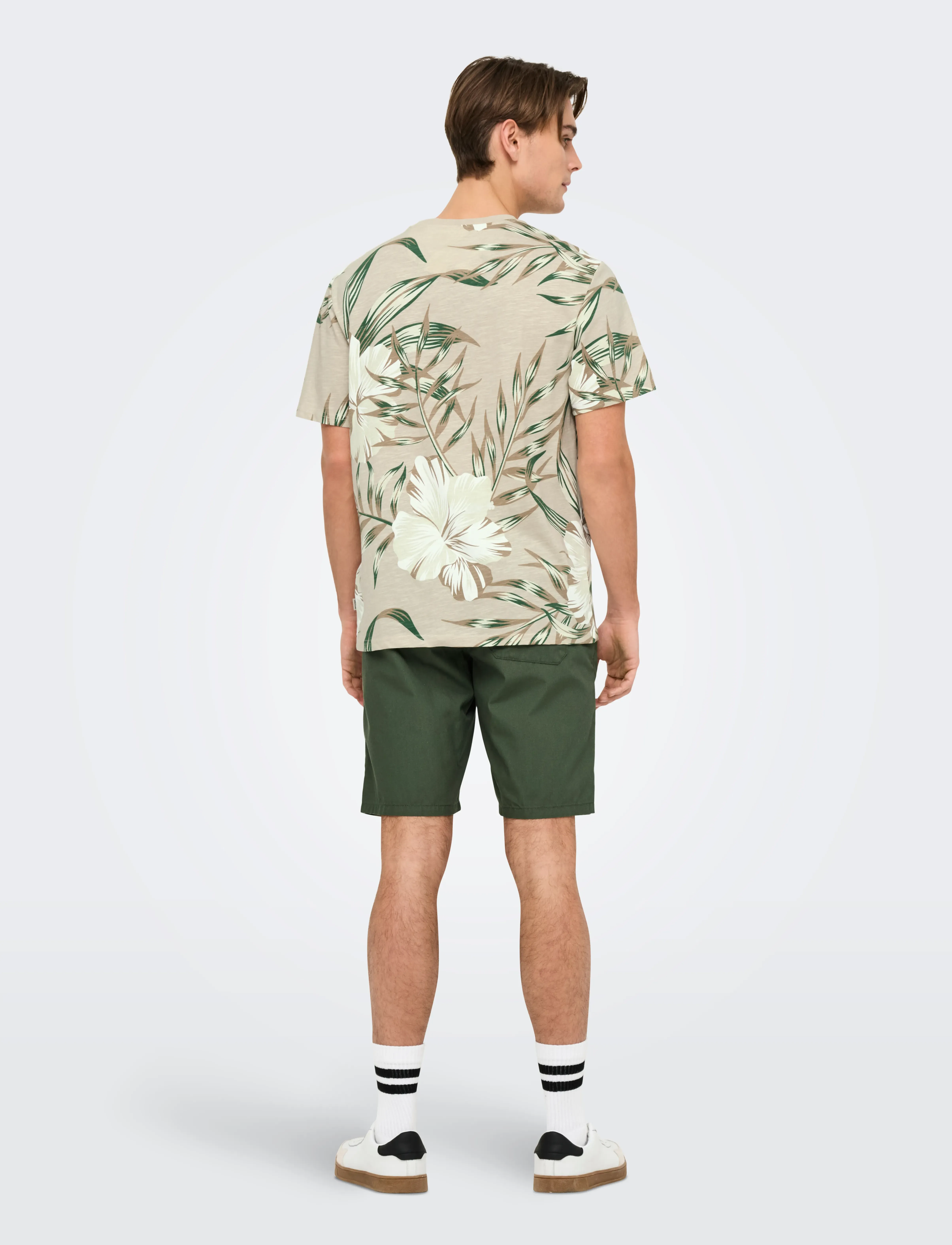 ONLY & SONS - ONSKLOP REG SS FLORAL TEE NOOS - silver lining - 3