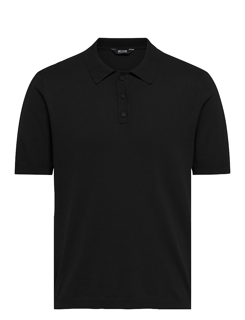 ONLY & SONS - ONSWYLER REG 14 SS POLO KNIT NOOS - knitted polos - black - 1