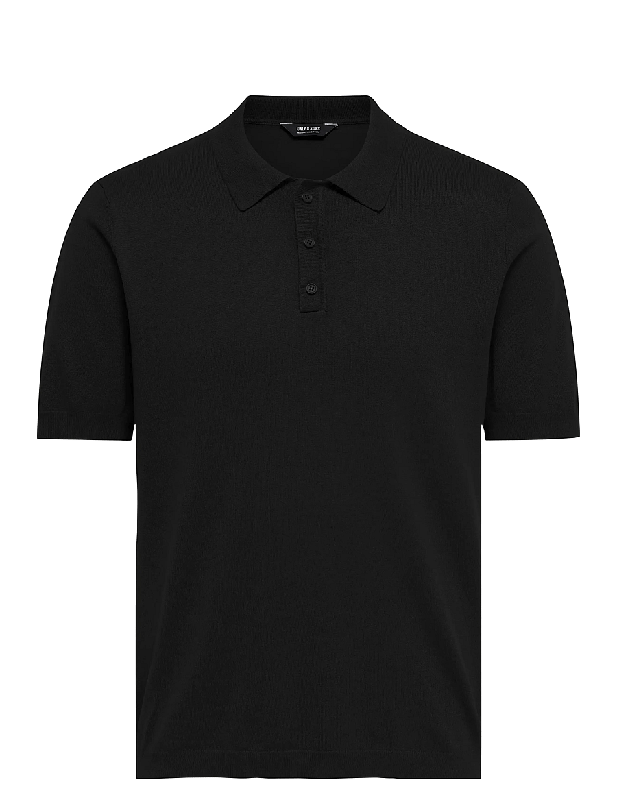 ONLY & SONS - ONSWYLER REG 14 SS POLO KNIT NOOS - polostrik - black - 1