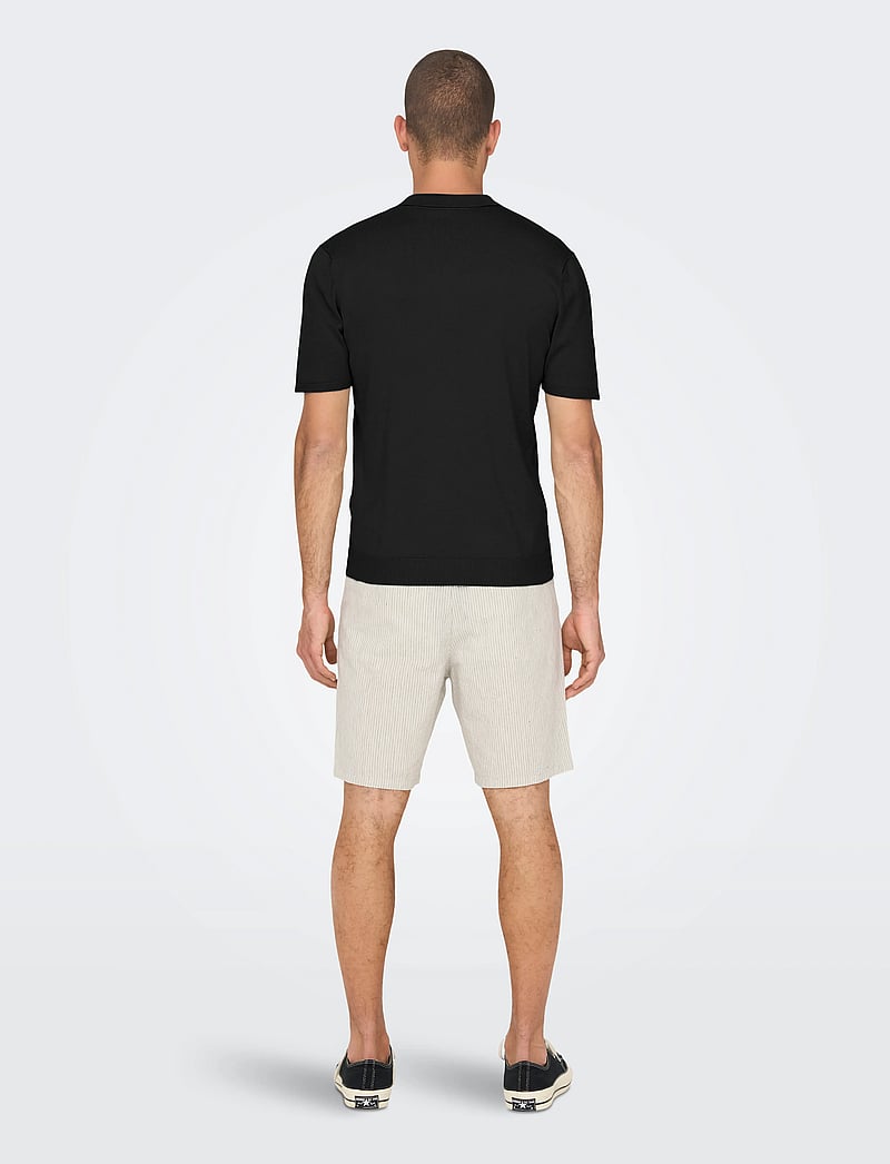 ONLY & SONS - ONSWYLER REG 14 SS POLO KNIT NOOS - knitted polos - black - 3