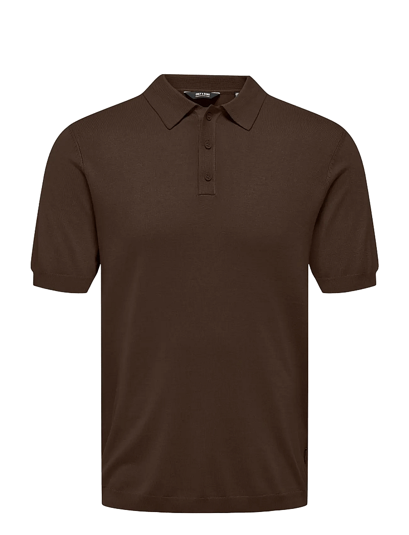 ONLY & SONS - ONSWYLER REG 14 SS POLO KNIT NOOS - polostrik - demitasse - 1
