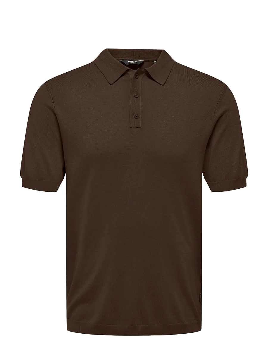 ONLY & SONS - ONSWYLER REG 14 SS POLO KNIT NOOS - kootud polosärgid - demitasse - 1