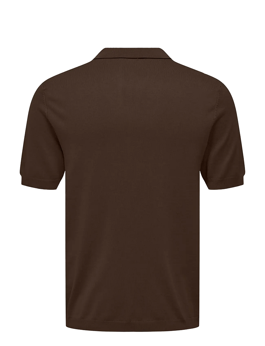 ONLY & SONS - ONSWYLER REG 14 SS POLO KNIT NOOS - kootud polosärgid - demitasse - 2