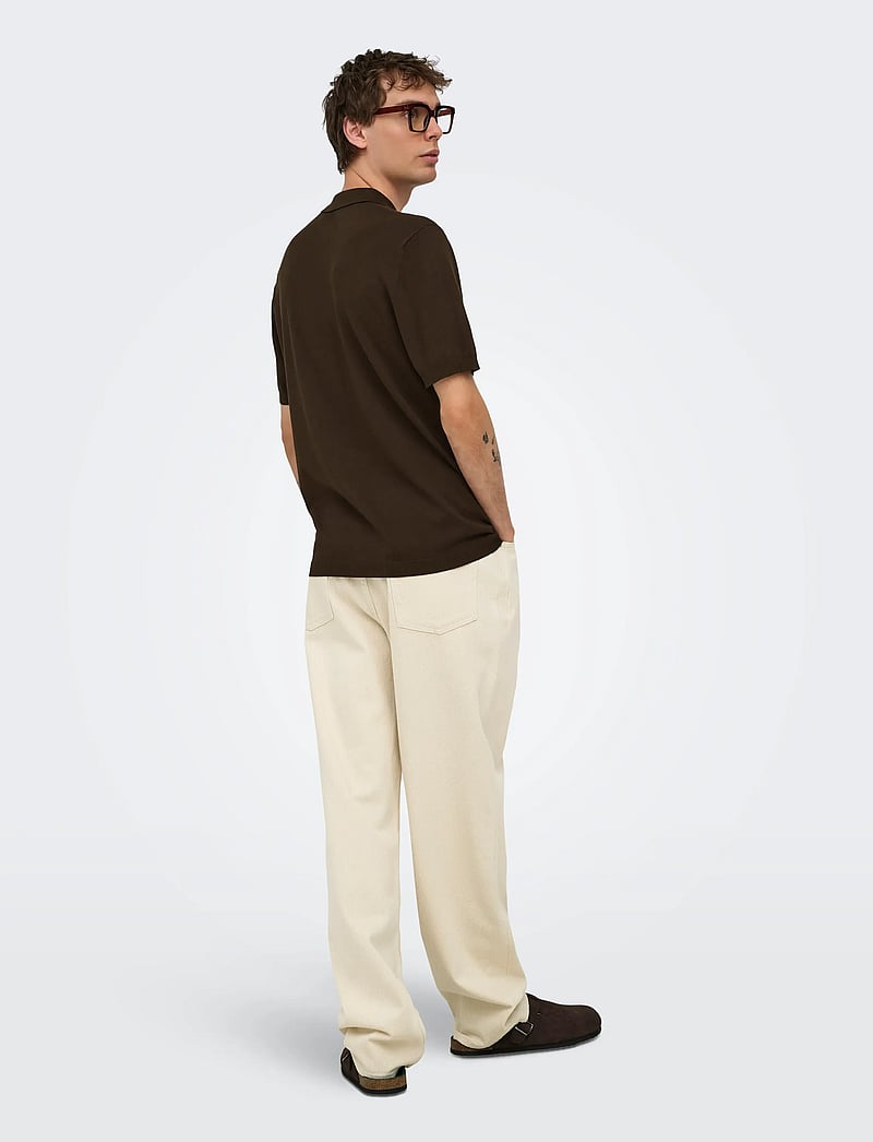 ONLY & SONS - ONSWYLER REG 14 SS POLO KNIT NOOS - polostrik - demitasse - 3
