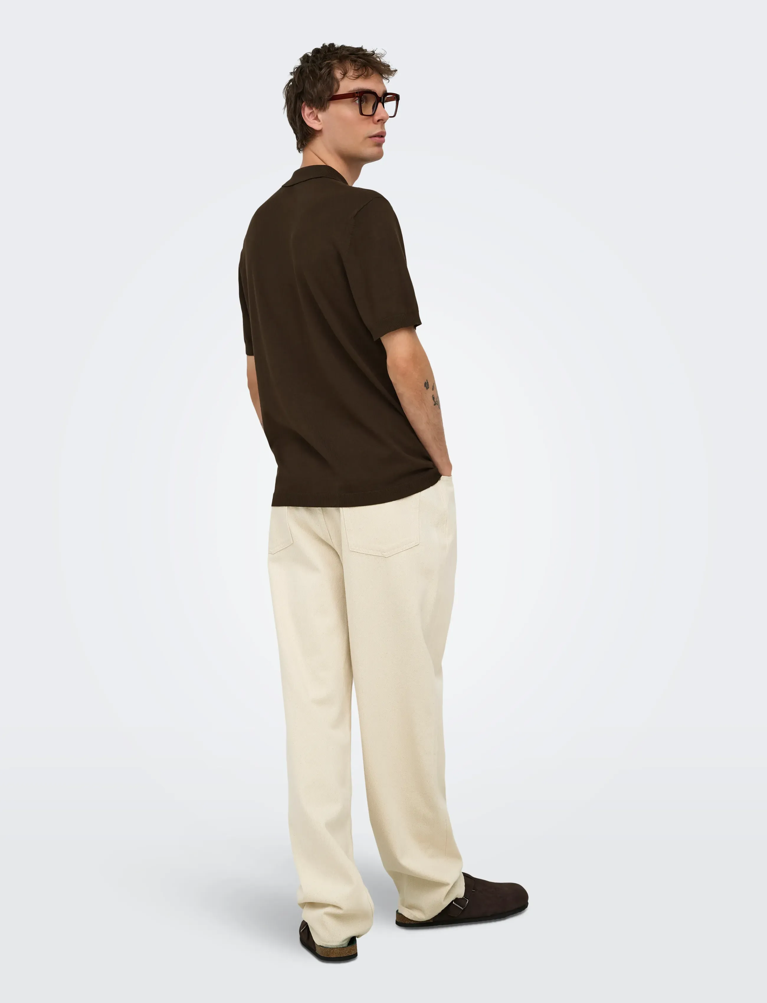 ONLY & SONS - ONSWYLER REG 14 SS POLO KNIT NOOS - kootud polosärgid - demitasse - 3