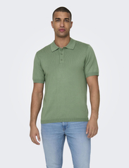 ONLY & SONS - ONSWYLER LIFE REG 14 SS POLO KNIT NOOS - zemākās cenas - hedge green - 2