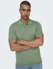 ONLY & SONS - ONSWYLER LIFE REG 14 SS POLO KNIT NOOS - alhaisimmat hinnat - hedge green - 4