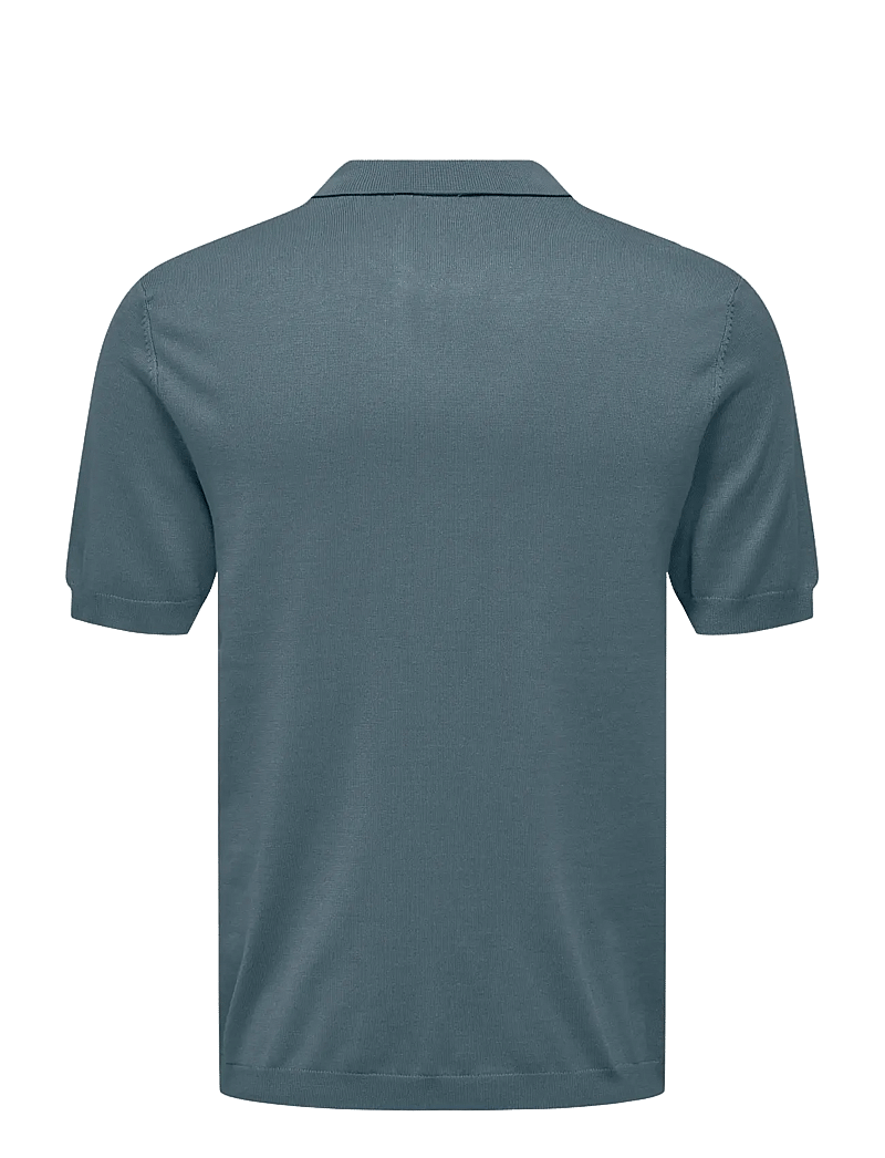ONLY & SONS - ONSWYLER REG 14 SS POLO KNIT NOOS - gestrickte polohemden - stormy weather - 2