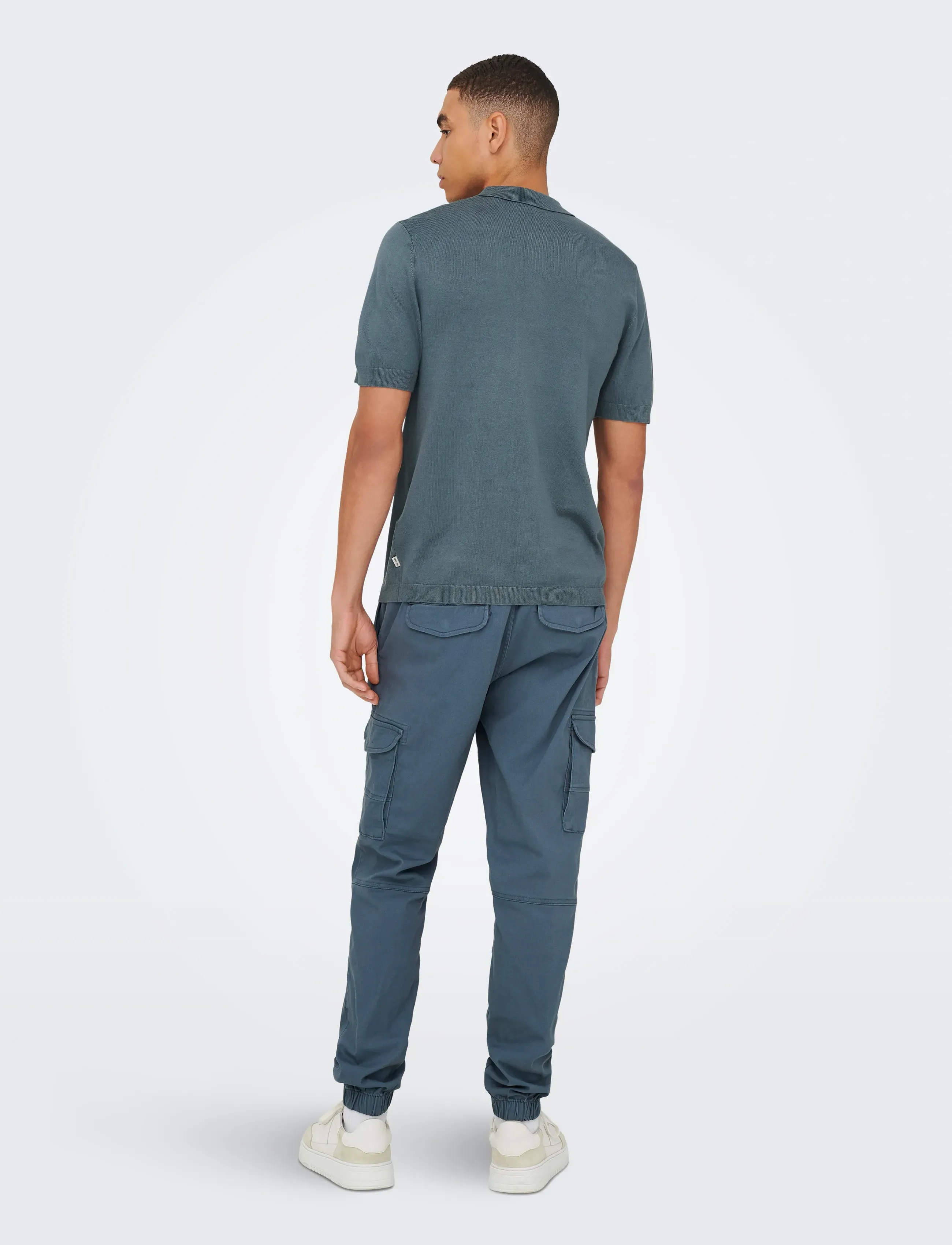 ONLY & SONS - ONSWYLER REG 14 SS POLO KNIT NOOS - gestrickte polohemden - stormy weather - 3