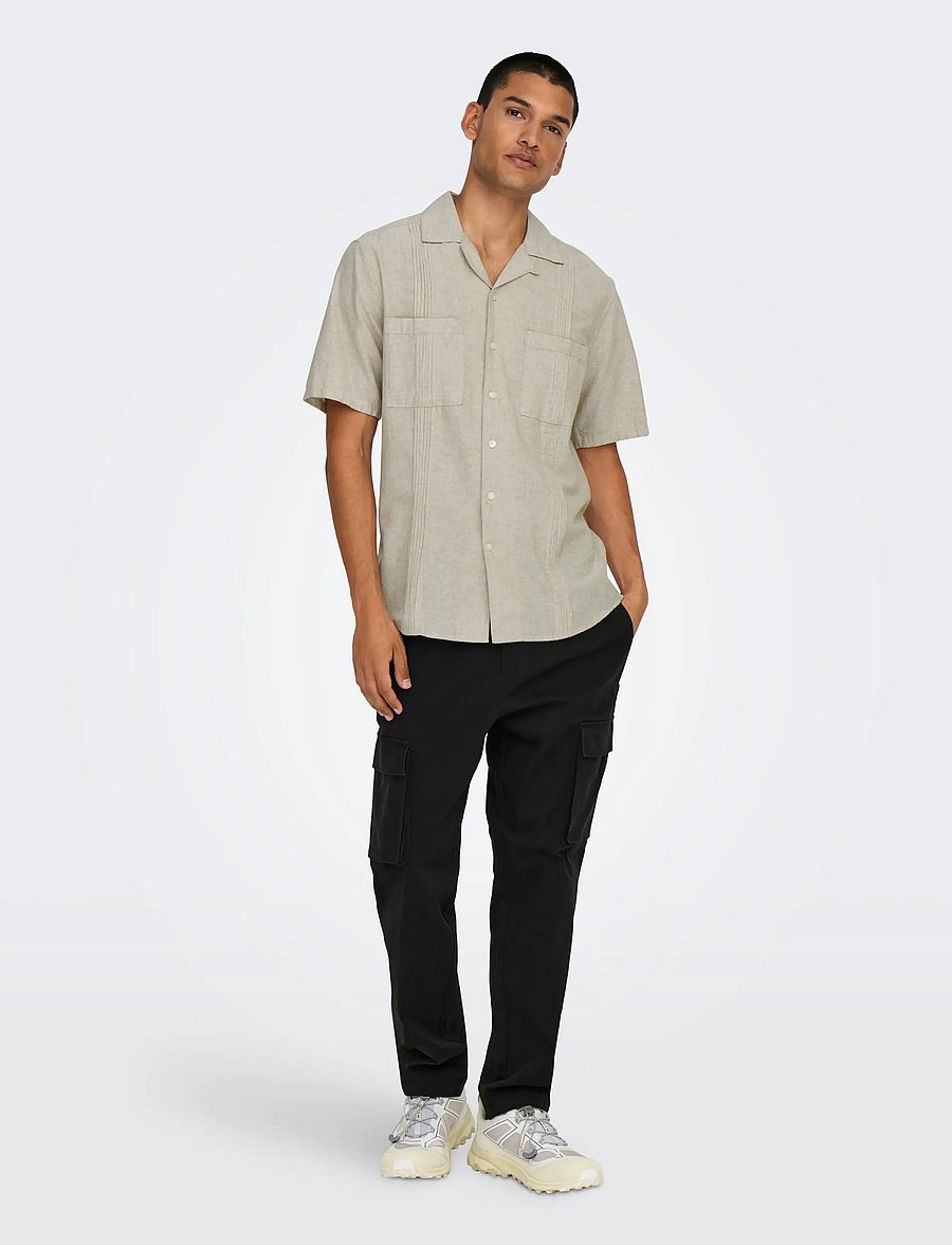 ONLY & SONS - ONSCAM LIFE LINUS CARGO PANT PK 0013 - cargobukser - black - 4