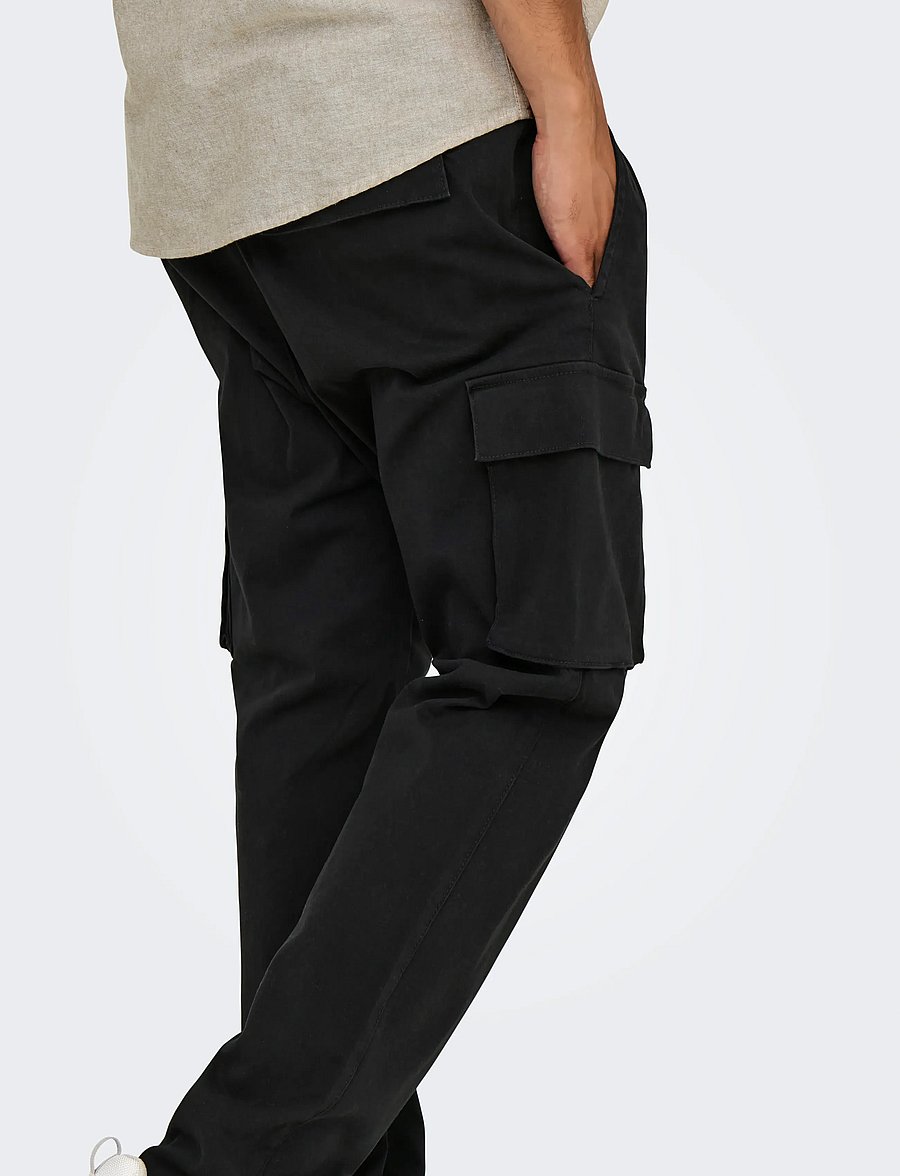 ONLY & SONS - ONSCAM LIFE LINUS CARGO PANT PK 0013 - cargobukser - black - 5