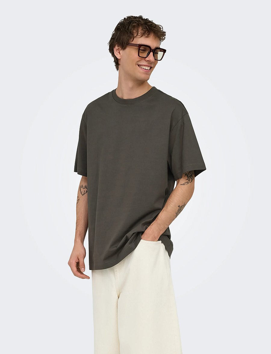 ONLY & SONS - ONSFRED LIFE RLX SS TEE NOOS - kurzärmelige t-shirts - beluga - 0