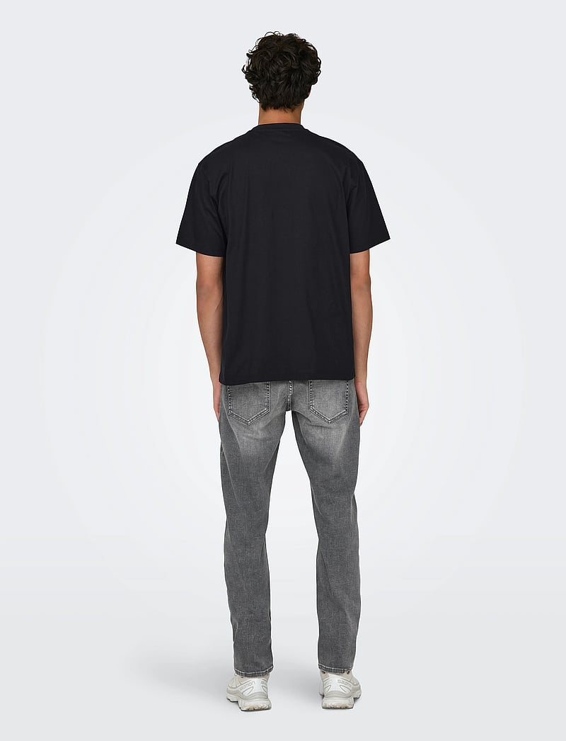 ONLY & SONS - ONSFRED LIFE RLX SS TEE NOOS - kortærmede t-shirts - black - 3