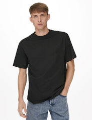 ONLY & SONS - ONSFRED LIFE RLX SS TEE NOOS - alhaisimmat hinnat - black - 4