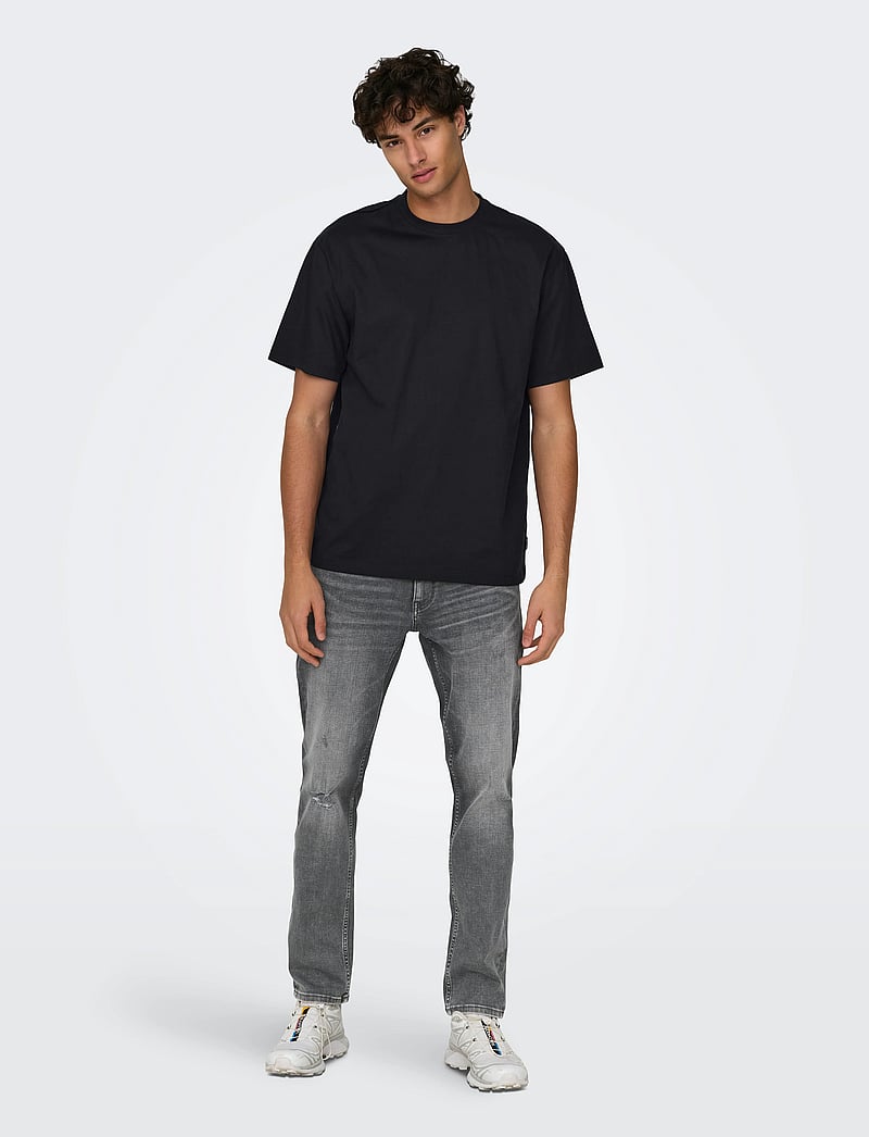 ONLY & SONS - ONSFRED LIFE RLX SS TEE NOOS - kortærmede t-shirts - black - 4
