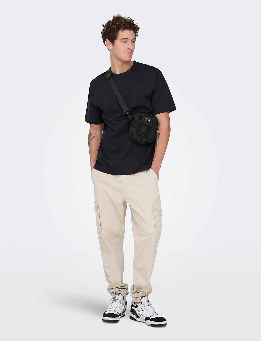 ONLY & SONS - ONSFRED LIFE RLX SS TEE NOOS - lühikeste varrukatega t-särgid - black - 4