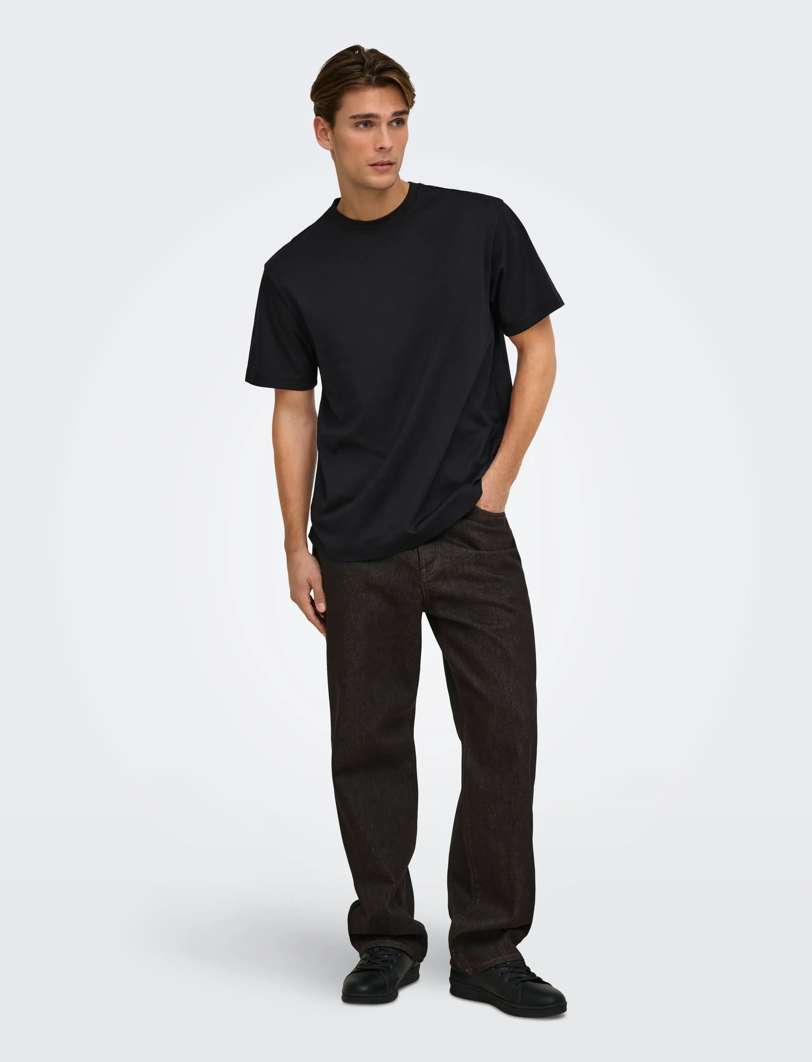 ONLY & SONS - ONSFRED LIFE RLX SS TEE NOOS - efterårstøj - black - 4